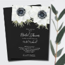Search for anemone bridal shower invitations Black and white
