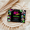 Recherche de des années 80 invitations Néon rétro