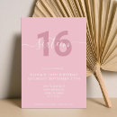 Search for sixteen birthday invitations Pink