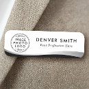 Search for black and white name tags Small business employee