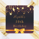 Search for purple and gold birthday stickers Black