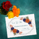Search for orange blue save the dates Dark navy blue