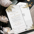 Search for palm tree wedding invitations Gold