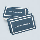 Search for blue and white business cards Interior designer