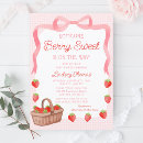 Search for gingham baby girl shower invitations Strawberries