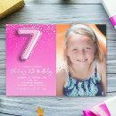 Search for 7th photo birthday invitations For her
