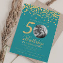 Search for turquoise birthday invitations Fifty and fabulous