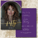 Search for classy 50th birthday invitations Purple