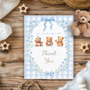 Search for blue gingham thank you cards We can bearly wait