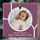 Search for purple ornaments Baby's first christmas