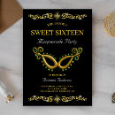 Search for mask sweet 16 invitations Stylish