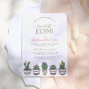 Search for succulents birthday invitations Cactus