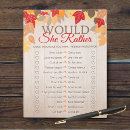 Search for fall bridal shower games Would she rather