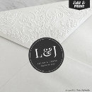 Recherche de couple initials wedding stickers Chic