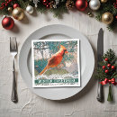 Search for christmas cardinal napkins Winter scene
