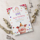 Search for piggy birthday invitations Whimsical