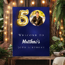 Search for gold 50th birthday party posters Navy blue
