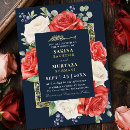 Search for red white and blue wedding invitations Botanical