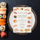 Search for sushi roll invitations Watercolor
