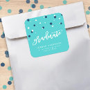 Recherche de bleu turquoise autocollants Diplômé