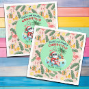 Search for tropical christmas napkins Santa claus