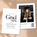 Search for class of 2026 graduation invitations Black and white