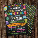 Search for little monster invitations Chalkboard