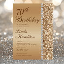 Search for elegant 70th birthday invitations Gold