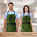 Search for black red white green aprons Tartan