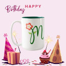 Recherche de lettres fleuries tasses Mother