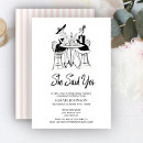 Search for pink black bridal shower invitations Retro