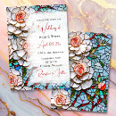 Search for stained glass wedding invitations Blue