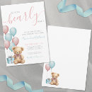 Search for pink and blue twin baby invitations We can bearly wait