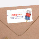 Search for red white and blue return address labels Fourth of july