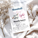 Search for baseball or bows gender reveal invitations Blue
