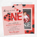 Search for ladybug 1st birthday invitations Pink