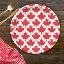 Search for maple leaf plates Red and white