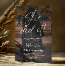 Search for she did it invitations Black