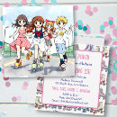Search for roller skating birthday invitations Pink and blue