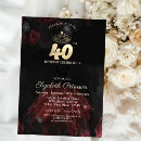Search for red 40th birthday invitations Roses
