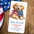 Search for red white and blue return address labels 4th of july