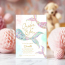 Search for mermaid 1st birthday invitations Under the sea birthday