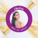 Search for quinceanera birthday stickers Purple