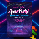 Search for kids glow party invitations Retro