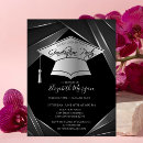 Search for black and silver graduation invitations Geometric