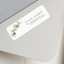 Search for fall leaves wedding return address labels Eucalyptus
