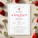 Recherche de de fraise anniversaire invitations Petite fille
