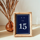 Search for dark blue wedding table cards Minimalist