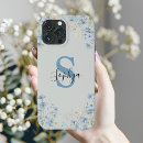Recherche de fleurs bleu clair iphone coques Monogramme