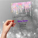 Search for pink blue glitter drips invitations For her
